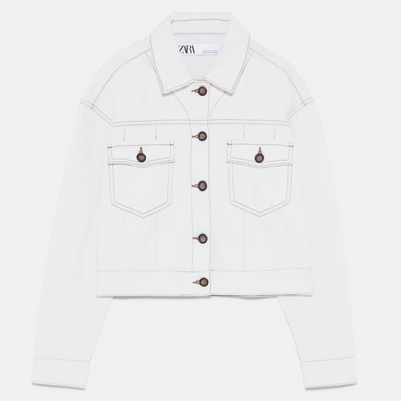 Zara white cropped jacket - Picture 3 of 8